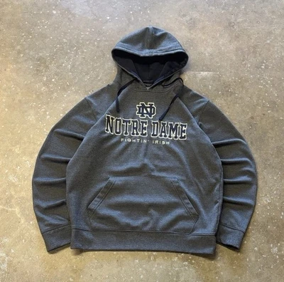 Sudadera con capucha vintage 2000’s Notre Dame bordada deletreada para hombre talla grande Foto 1 de 4