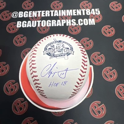 Chipper Jones Autographed Atlanta Braves Signed Commemorative Logo OMLB JSA HOF - Image 1 of 4