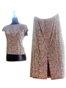 Briggs N.Y. Damen Paisley XL Maxirock & MEDIUM Pullover Oberteil dehnbar 2tlg SET - Bild 1 von 14