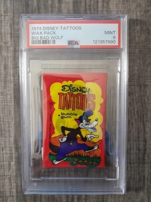 1974 Dandy Disney Tattoos Big Bad Wolf Wax Pack PSA 9 - Image 1 of 2