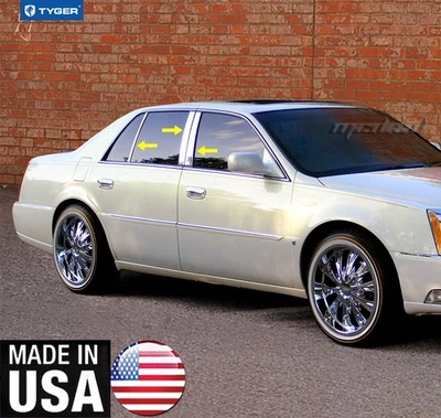 TYGER Fits 2006-2017 Cadillac DTS 6PC Stainless Steel Chrome Pillar Post Trim Foto 1 de 4