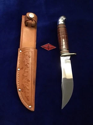 VINTAGE WESTERN CUTLERY U.S.A. L66 FIXED BLADE KNIFE & ORIGINAL SHEATH-NICE! - Image 1 of 4