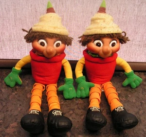 2 x 14" BILL AND BEN PLUSH TALKING DOLLS - HASBRO - BBC - Vintage 2000 - Picture 1 of 3