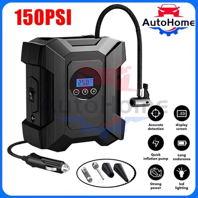 Car Air Tire Pump Inflator Portable Compressor Digital Electric Auto 150PSI 12V - Image 1 of 4