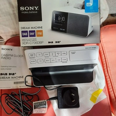 2010 Sony DAB FM Radio Digital Alarm Clock Dream Machine Manual Boxed XDRC706DBP - Image 1 of 4
