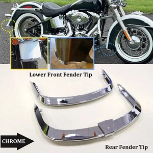 Lower Front Fender Tip & Rear Fender Trim For Harley Softail Deluxe FLSTN 05-17 - Foto 1 di 13