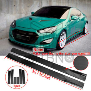 78.7'' For Hyundai Accent Veloster Genesis Carbon Fiber Side Skirt Extension Lip