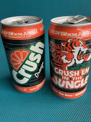 CINCINCINNATI BENGALS NARANJA CRUSH LATA DE REFRESCO 1988 CRUSH 'EM IN THE JUNGLE SUPER BOWL Foto 1 de 4