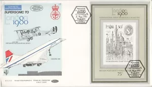 Sello GB Londres 1980 Exposición Miniatura Hoja Benham BFPS Volado en Concorde - Imagen 1 de 2