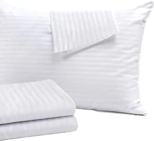 Set of 4 Pillow Protectors with Zipper Standard Size - 100% Standard, White - Picture 1 of 7