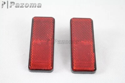 Pair PMMA Rectangle Reflector Plate Stick On Number Plate Universal Dirt Bike Foto 1 de 4