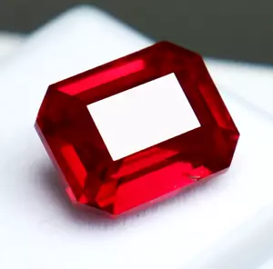 8.44 ct Certified Loose Gemstone BURMA Pigeon Blood Red Ruby Emerald Cut - Picture 1 of 7