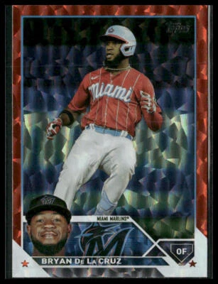 2023 Topps #599 Bryan De La Cruz Orange Foil #/299 Miami Marlins - Image 1 of 2