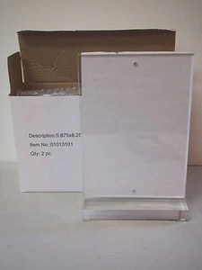 Clear Picture Frame Acrylic Photo Frame Sign Holder Magnetic Table Tent 5X8 2 PK - Picture 1 of 1