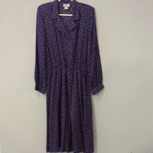 Vintage Malouf Button Up Dress Paisley Long Sleeve size 14T Tall - Picture 1 of 11