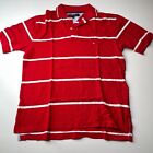 Tommy Hilfiger Striped Logo Polo Shirt Mens Size S Red Casual Style Fashion Fit