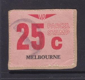 RAILWAY STAMP: VR 25c MELBOURNE ON PAPER - Foto 1 di 1