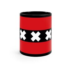 Flag of the national capital Amsterdam Netherlands - Black Coffee Cup 11oz