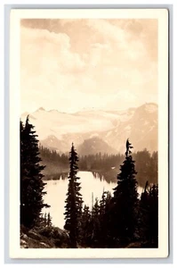 Cartolina: montagne RPPC, lago, foresta, neve - non pubblicata - Foto 1 di 2