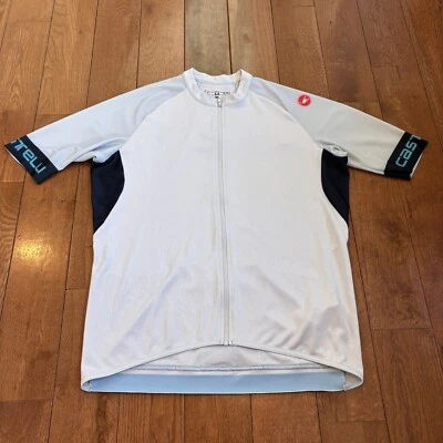 Womens Castelli Full Zip Cycling Jersey White Black sz XL - Image 1 of 4