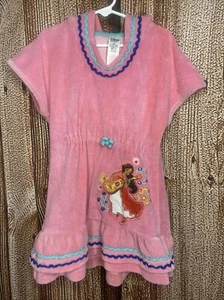 Disney Store Princess Elena of Avalor Size 5/6 Pink Girls Hooded Beach Cover Up - Picture 1 of 5