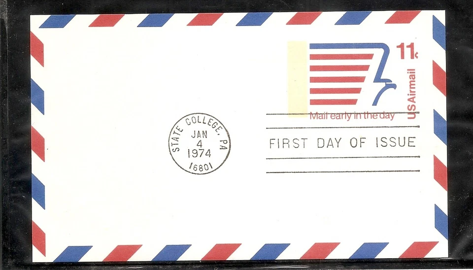 US SC # UXC14 Stylized Eagle FDC. No Cachet - Image 1 of 1