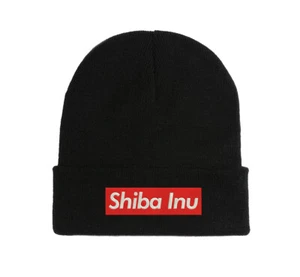 Shiba Inu Embroidered Beanie Hat Winter Cap Knitted Sportswear - Picture 1 of 3