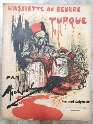 RARE 1902 SATIRICAL MAGAZINE ISSUE - TURKEY, YOUNG TURKS, ARMENIAN MASSACE, FULL - Image 1 of 4