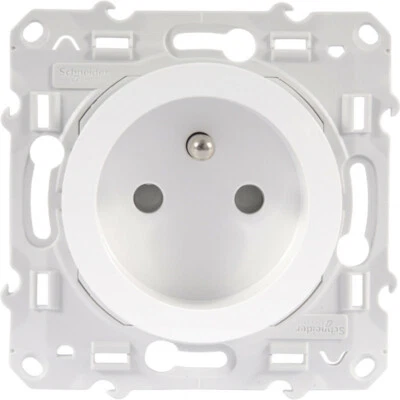 5 x Schneider Odace blanc S520049 Prises de courant 2P+T 16A spécial rénovation
