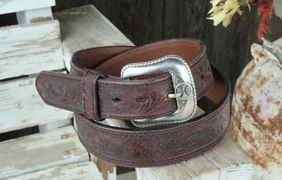 Темно-коричневый инструмент натуральной кожи HOOEYE брендов мужской Western ремень размер 38 - Изображение 1 из 4