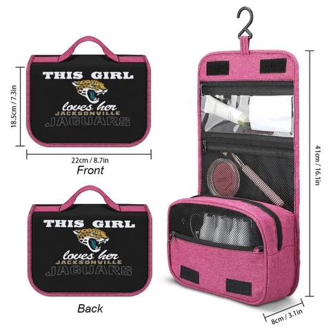 This Girl Love Her Jacksonville Jaguars Hanging Toiletry Bag Travel Cosmetic Bag Cover