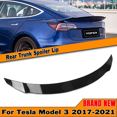 Alerón trasero negro para Tesla Model 3 2017-2023 todos los modelos labio de ala YOFER Foto 1 de 4