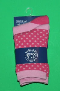 2 3 4 NWT Pumpkin Patch STRAWBERRY DELIGHT 2 pair Pink Polka Dot SOCKS Girls - Picture 1 of 1