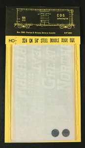 CDS Lettering Dry Transfers HO Scale #324 GN 50' DBL Door Boxcar - NOS VTG 80s - Picture 1 of 3