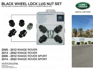 2006-2021 Range Rover / Sport Gloss Black Wheel Lock Lug Nut Set (VPLGY0104) - Picture 1 of 2