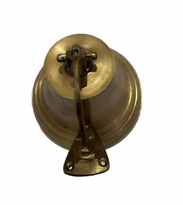 SOLID BRASS 6 INCH LARGE DOOR/WALL/SHIP BELL WITH ROPE - Picture 1 of 9