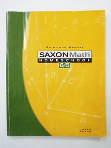 Saxon Math 6/5 Homeschool Solutions Manual Book - Imagen 1 de 3