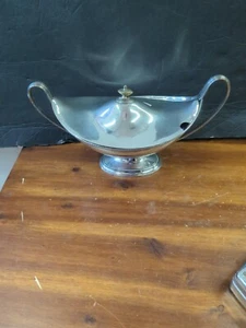 Antique English Silver Plate Georgian Style Sauce Tureen John Scofi London - Picture 1 of 24