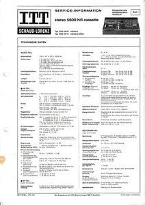 Manual de servicio instrucciones para ITT Schaub Lorenz Stereo 5600 - Imagen 1 de 1