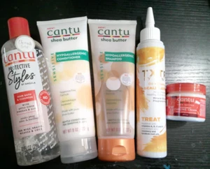 5 NEW CANTU shea butter Hypoallergenic shampoo & conditioner & scalp saver oil - Picture 1 of 1