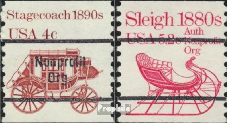 Etats-Unis 1597I v,1614 v neuf 1982 véhicules - diligences, luge - Photo 1/1