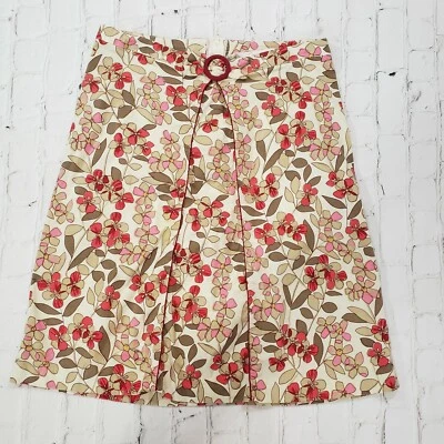 Speechless Cream Midi Skirt with Green and Pink Floral Pattern Size 5 Retro - Image 1 of 4