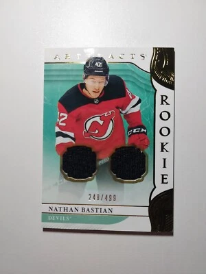 Nathan Bastian 2019-20 Artifacts ROOKIE Materials Gold Jersey Card #167 248/499 - Image 1 of 2