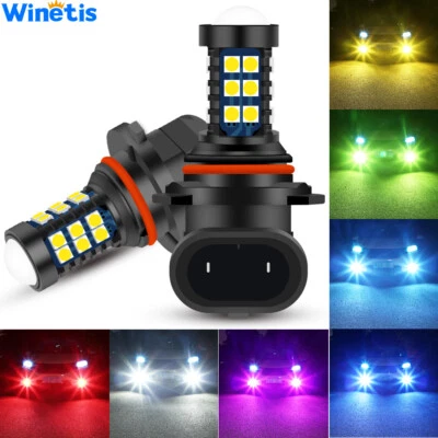 Winetis 2X H10 9145 LED Fog Light Bulbs SMD 3030 High Bright Colorful DRL Lamps - Image 1 of 4