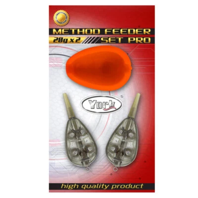 YORK METHOD FEEDER SET PRO, INLINE CARP FUTTERKÖRBE MIT GUMMI MOULD FORM, NEU - Bild 1 von 2