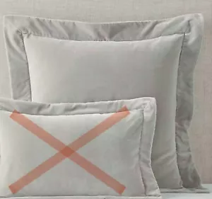 Restoration Hardware RH Italian Siena Velvet Euro Sham Mist Grey - Picture 1 of 5