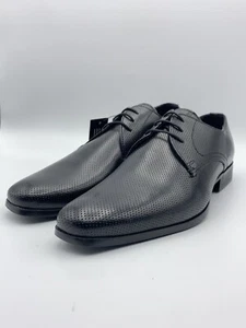 Zapatos Derby de Cuero Negro Pulido Cinta Roja, Talla UE 41, UK 7, US 8 - Imagen 1 de 6
