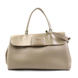 Auth Furla Handbag Shoulder Bag Bige Leather - #160160F63 - Picture 1 of 12
