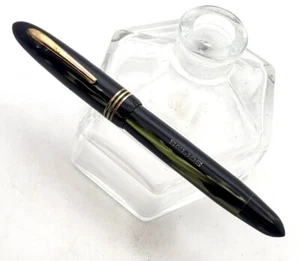 HELIOS Extra Ogiva-FOUNTAIN PEN-GREEN ARCO CELLULOID-Helios 14K GOLD Flexy-40's - Picture 1 of 8