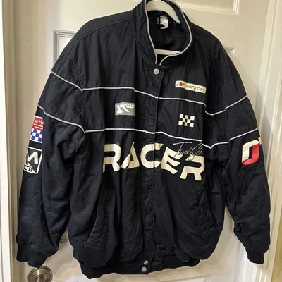 Разделенный H & M женщин Bomber куртка графический спереди и рукава RACER большой - Изображение 1 из 4